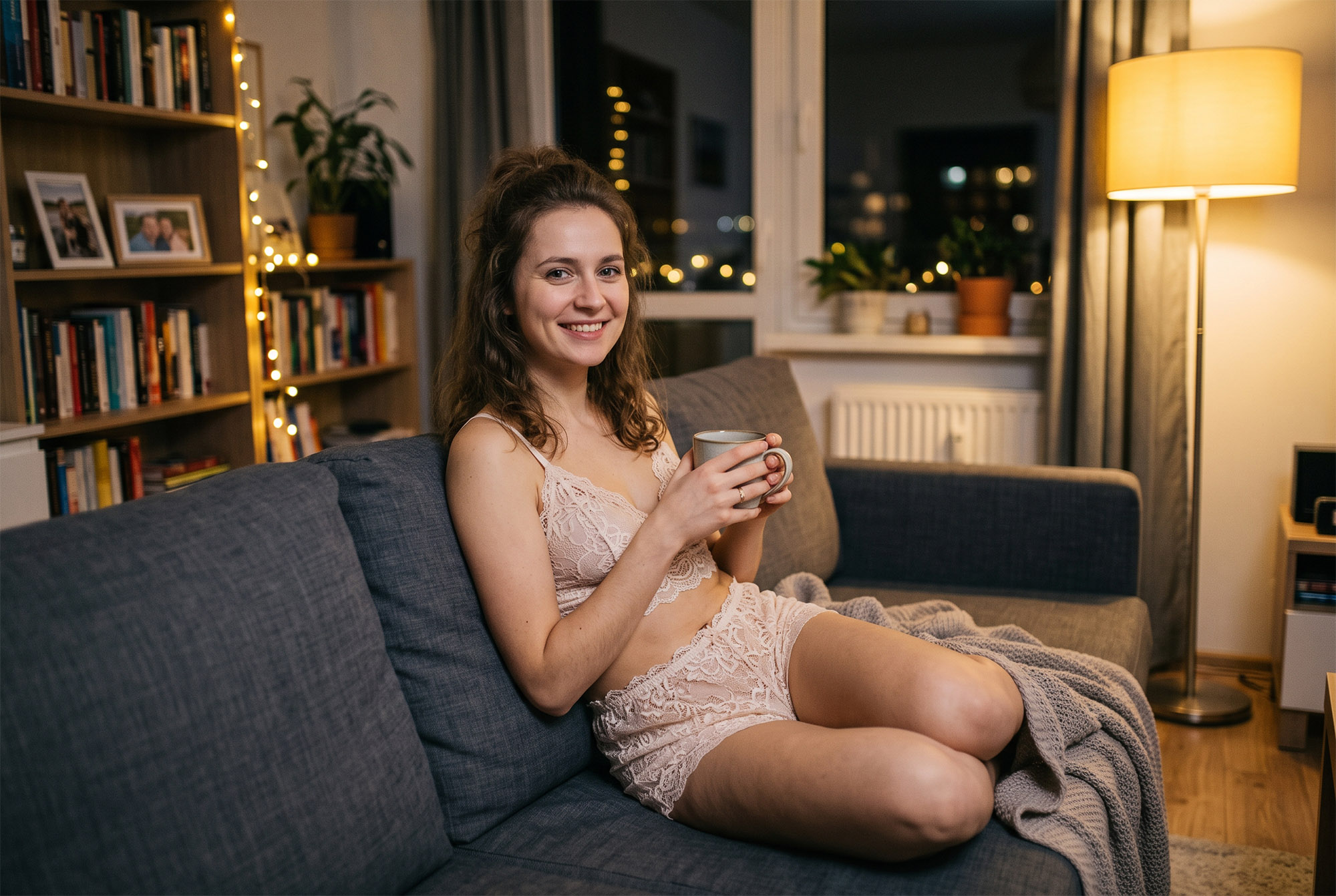 Uśmiechnięta ukrainka na seks odpoczywająca w apartamencie